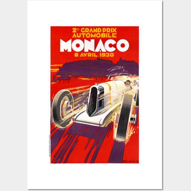 Vintage Travel Poster Monaco Grand Prix Wall Art by vintagetreasure